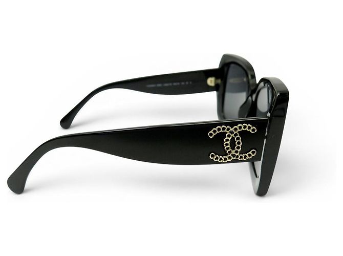 NEUE CHANEL SONNENBRILLE ECKIG 5555 CC LOGO SCHWARZ - Ansicht 4
