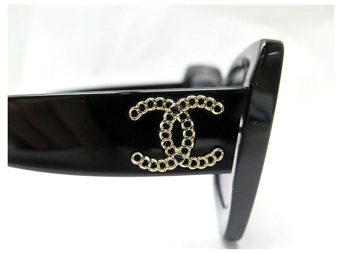 NEUE CHANEL SONNENBRILLE ECKIG 5555 CC LOGO SCHWARZ - Ansicht 5