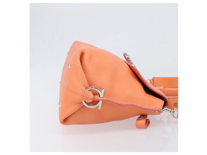 Salvatore Ferragamo Sofia Satchel Leather Medium Arancione - vista 3