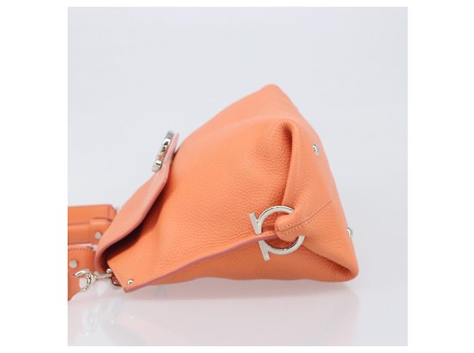 Salvatore Ferragamo Sofia Satchel Leather Medium Arancione - vista 4