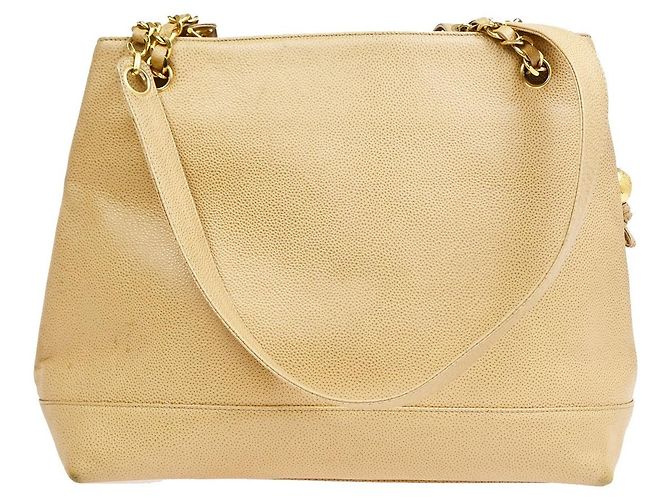 Chanel Vintage Timeless Chain Caviar Medium Beige - vista 2