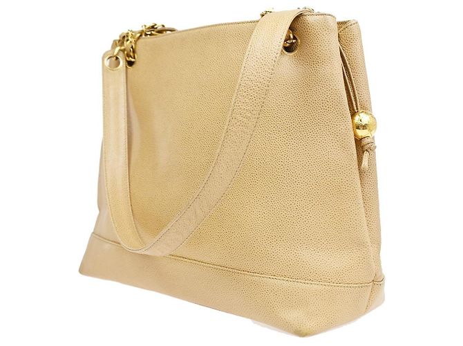Chanel Vintage Timeless Chain Caviar Medium Beige - vista 4