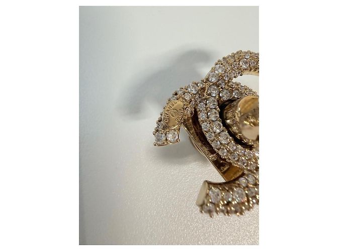 CHANEL fibbia CC turnlock oro swarovski D'oro - vista 9