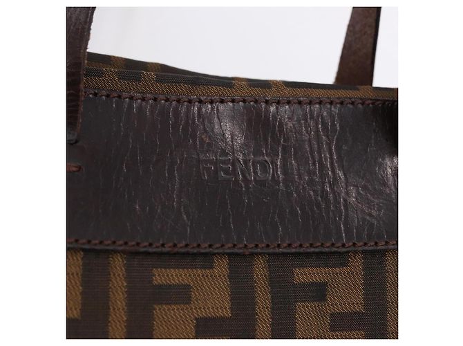 FENDI Zucca Canvas Hand Bag Black Brown - vista 10