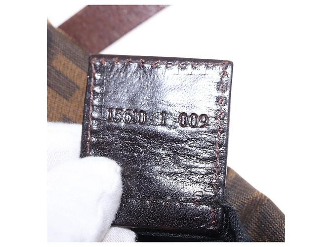 FENDI Zucca Canvas Hand Bag Black Brown - vista 12