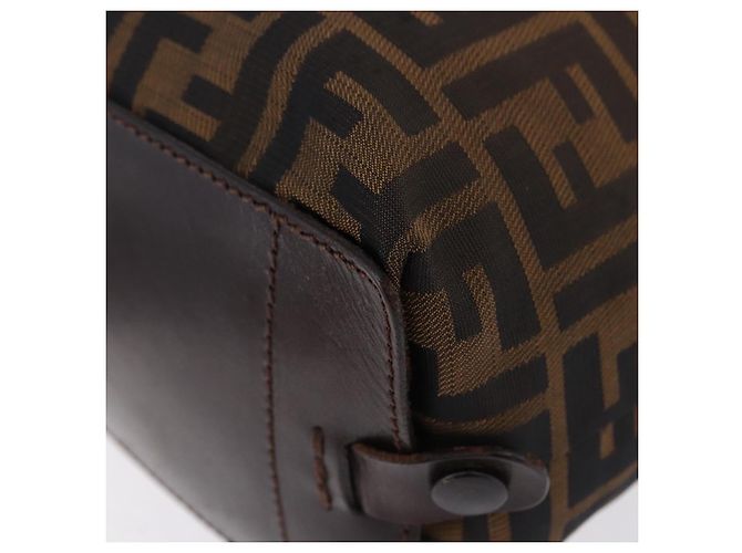 FENDI Zucca Canvas Hand Bag Black Brown - vista 14