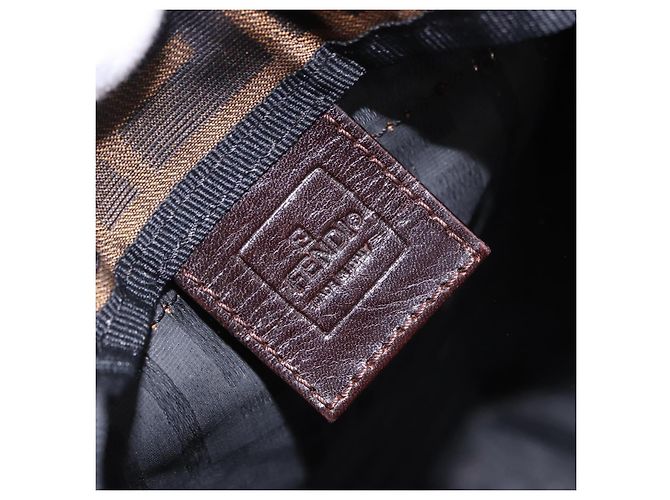 FENDI Zucca Canvas Hand Bag Black Brown - vista 17