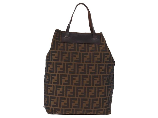 FENDI Zucca Canvas Hand Bag Black Brown - vista 2