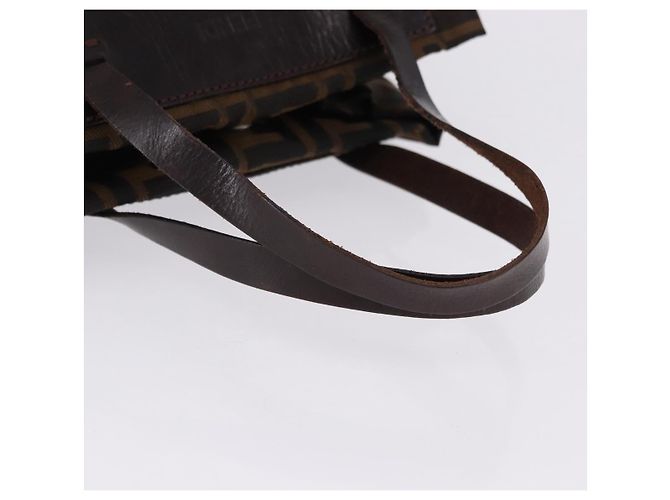 FENDI Zucca Canvas Hand Bag Black Brown - vista 7
