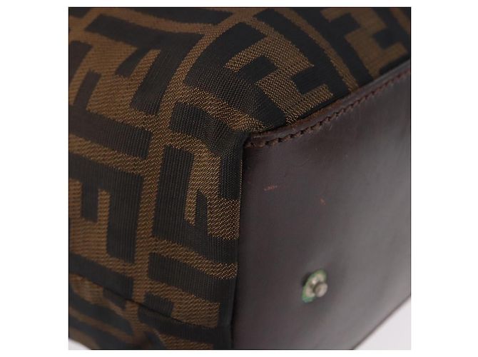 FENDI Zucca Canvas Hand Bag Black Brown - vista 9