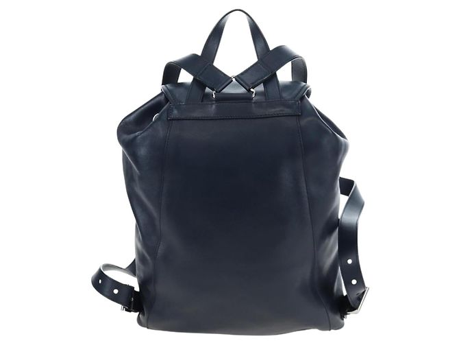 PRADA Backpack Leather Navy Silver - view 2