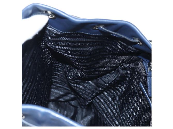 PRADA Backpack Leather Navy Silver - view 26