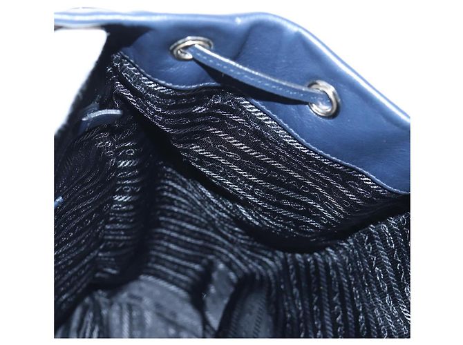 PRADA Backpack Leather Navy Silver - view 27