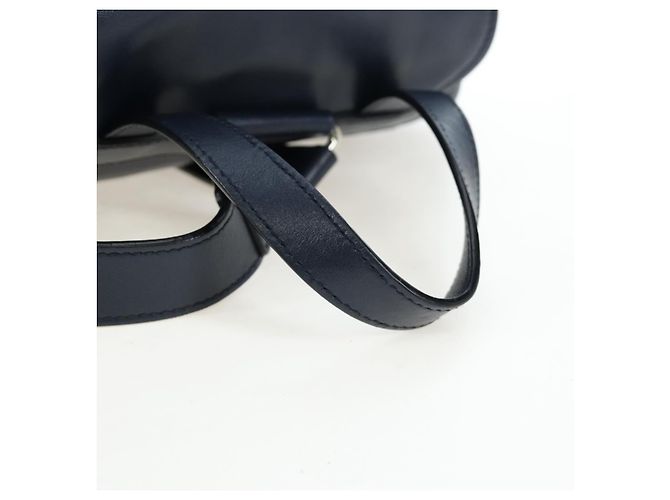 PRADA Backpack Leather Navy Silver - view 7