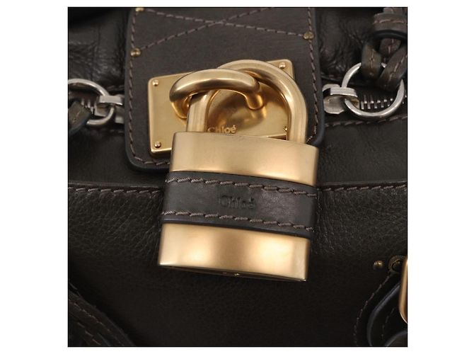 Chloé Chloe Paddington Hand Bag Leather Khaki Silver gold - vista 18