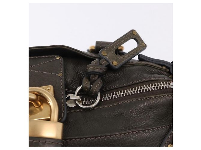 Chloé Chloe Paddington Hand Bag Leather Khaki Silver gold - vista 19