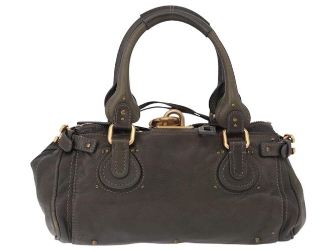 Chloé Chloe Paddington Hand Bag Leather Khaki Silver gold - vista 2