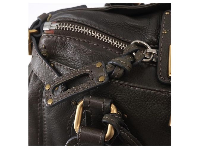 Chloé Chloe Paddington Hand Bag Leather Khaki Silver gold - vista 20