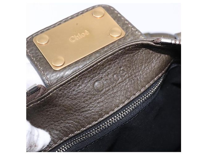 Chloé Chloe Paddington Hand Bag Leather Khaki Silver gold - vista 21