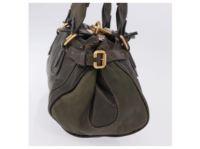 Chloé Chloe Paddington Hand Bag Leather Khaki Silver gold - vista 4