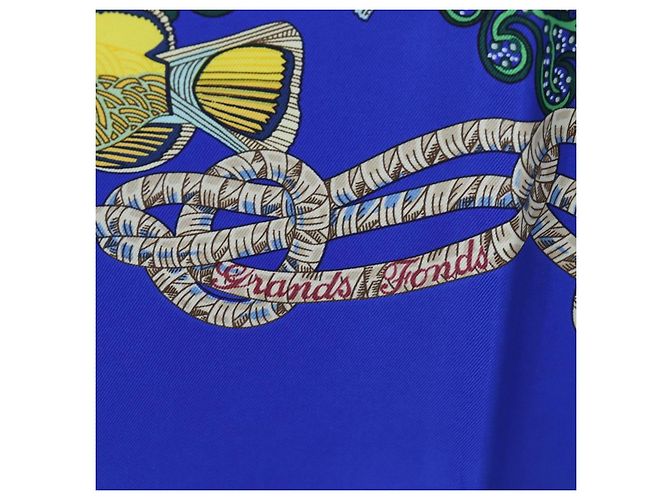Hermès HERMES Carre 90 Scarf  Grands Fonds  Silk Blue - vista 11