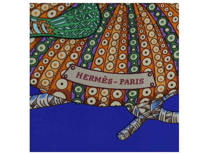 Hermès HERMES Carre 90 Scarf  Grands Fonds  Silk Blue - vista 12