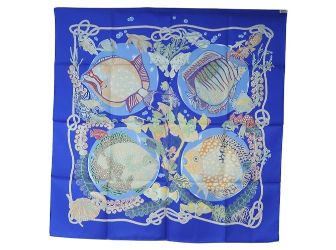 Hermès HERMES Carre 90 Scarf  Grands Fonds  Silk Blue - vista 13