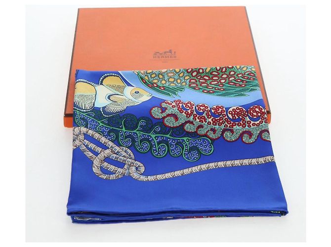 Hermès HERMES Carre 90 Scarf  Grands Fonds  Silk Blue - vista 15