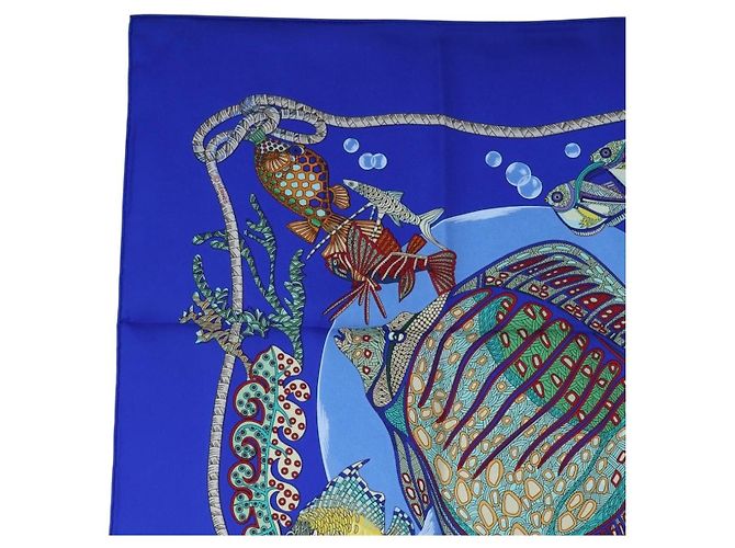 Hermès HERMES Carre 90 Scarf  Grands Fonds  Silk Blue - vista 2