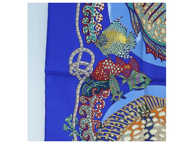 Hermès HERMES Carre 90 Scarf  Grands Fonds  Silk Blue - vista 5