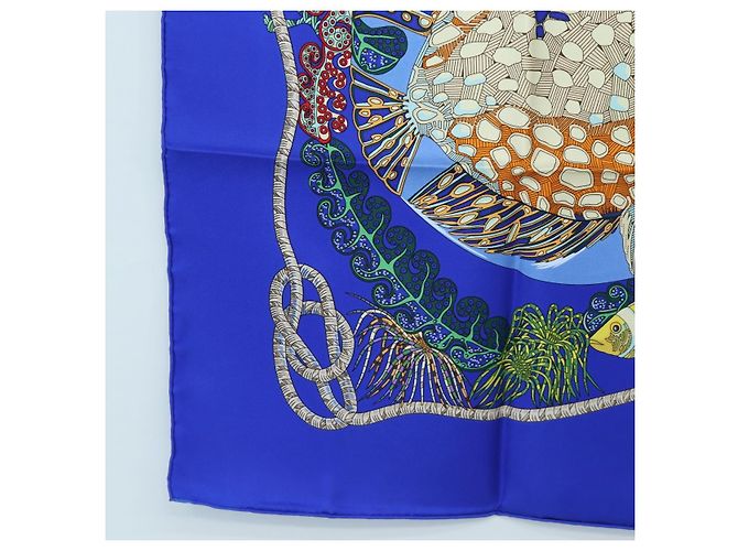 Hermès HERMES Carre 90 Scarf  Grands Fonds  Silk Blue - vista 8