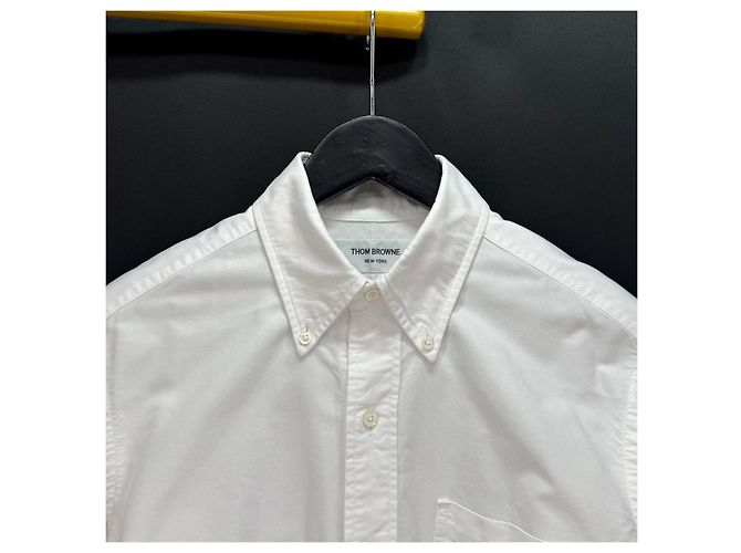 Thom Browne Camicia in cotone Oxford White Bianco - vista 16