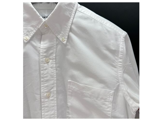 Thom Browne Camicia in cotone Oxford White Bianco - vista 17