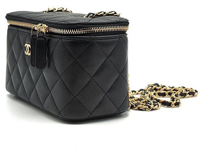 Chanel Borsa crossbody Vanity con catena in pelle di agnello Nero - vista 2
