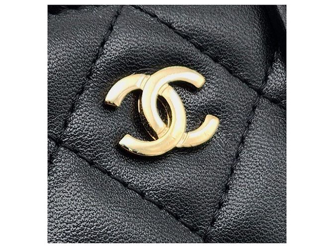 Chanel Borsa crossbody Vanity con catena in pelle di agnello Nero - vista 8