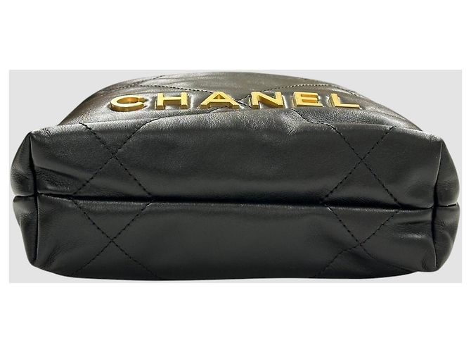 Chanel Mini Bag 22 Nero in Pelle di Vitello - vista 7