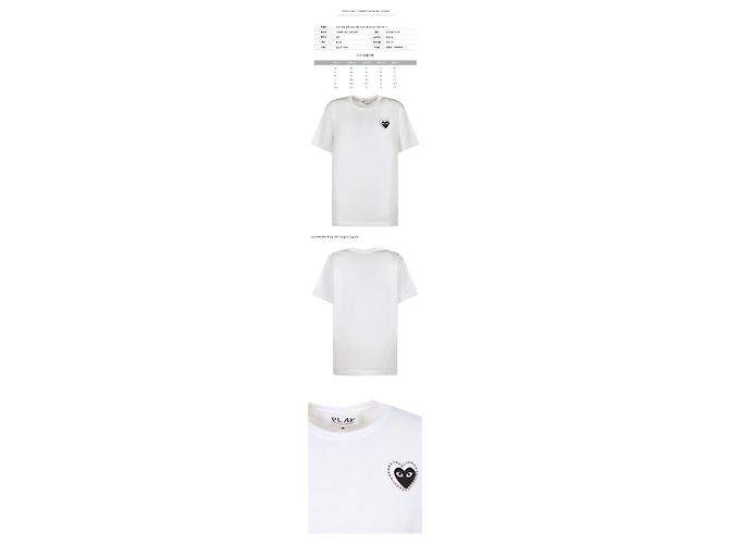Comme Des Garcons Metal Black Heart Patch T-Shirt White Weiß - Ansicht 2