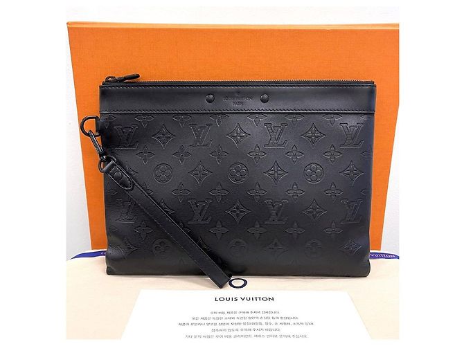 Louis Vuitton Pochette Toiletry Clutch Bag Monogram Shadow Black Nero - vista 2