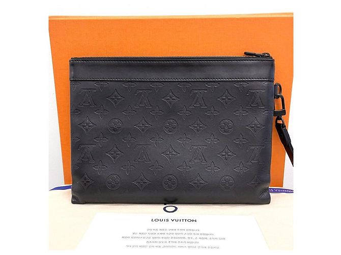 Louis Vuitton Pochette Toiletry Clutch Bag Monogram Shadow Black Nero - vista 3