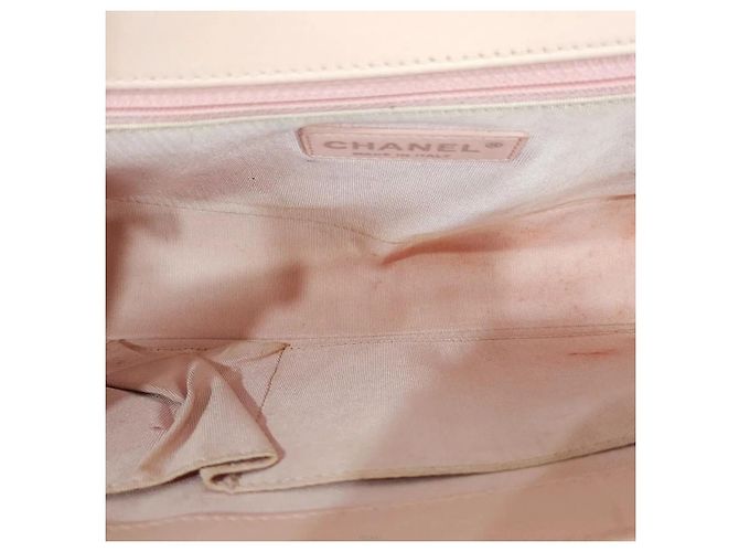 Chanel Borsa Medium Flap in pelle d'agnello Rosa Argento - vista 8