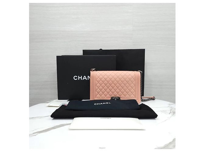 Chanel Borsa Medium Flap in pelle d'agnello Rosa Argento - vista 9