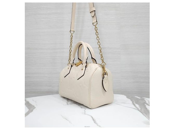 Louis Vuitton Speedy Bandoulière Monogram Empreinte Cream Bianco - vista 2