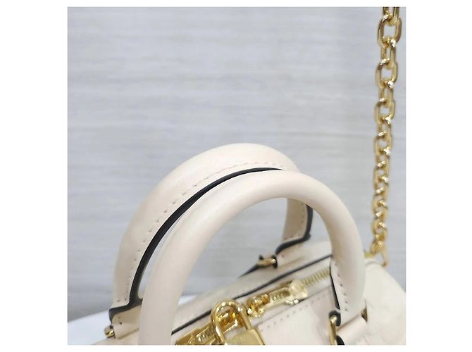 Louis Vuitton Speedy Bandoulière Monogram Empreinte Cream Bianco - vista 4