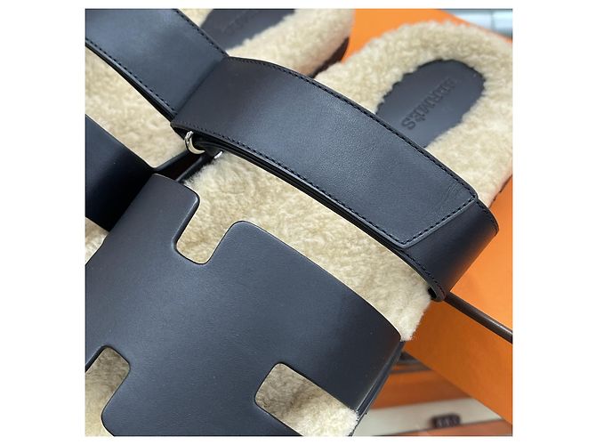 Hermès Sandali in shearling Nero - vista 7