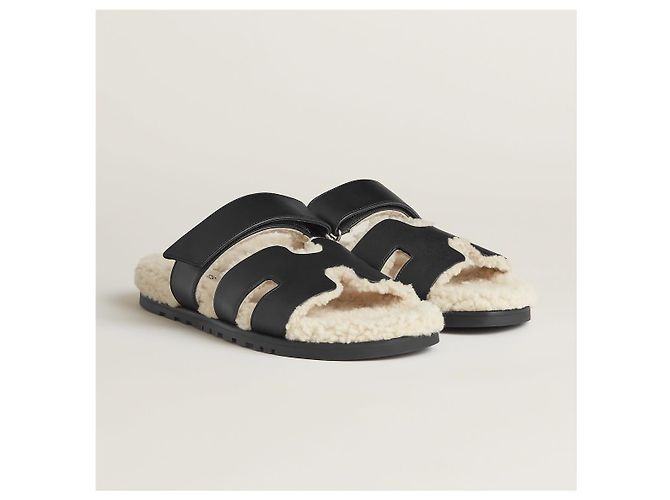 Hermès Sandali in shearling Nero - vista 9
