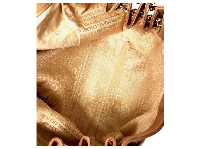 Chanel Borsa a tracolla a fisarmonica con catena in camoscio marrone - vista 12