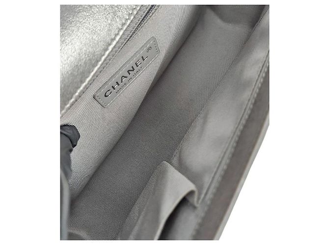 Chanel Bolso de hombro Boy grande plateado Plata - vista 12