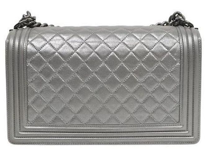 Chanel Bolso de hombro Boy grande plateado Plata - vista 3