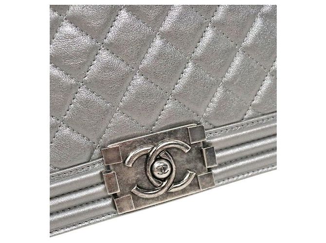 Chanel Bolso de hombro Boy grande plateado Plata - vista 9