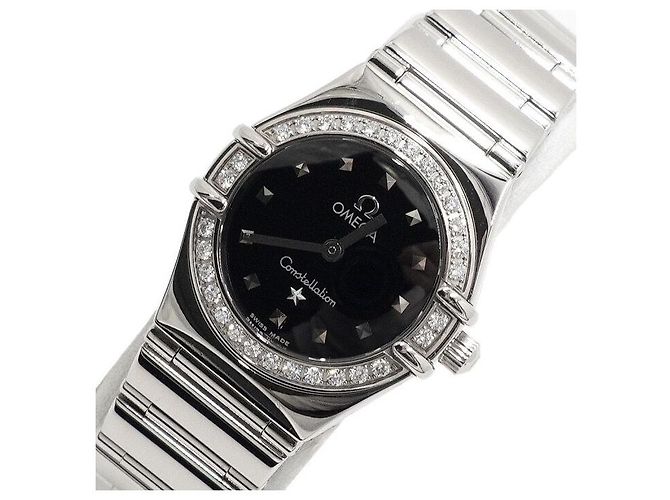 Omega Relógio de Quartzo para Mulher Constellation com Bisel de Diamantes Preto - vista 2